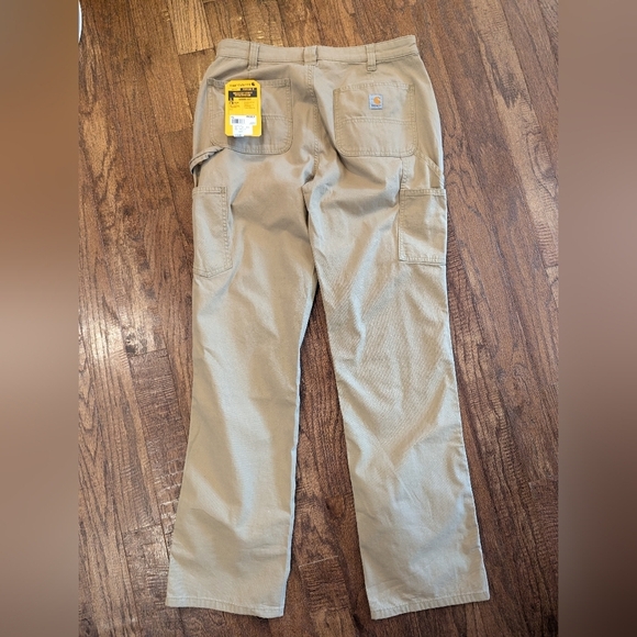 Carhartt Women's Rugged Flex Loose Fit Canvas Work Pant, Khaki, 10 Tall - Picture 10 of 14